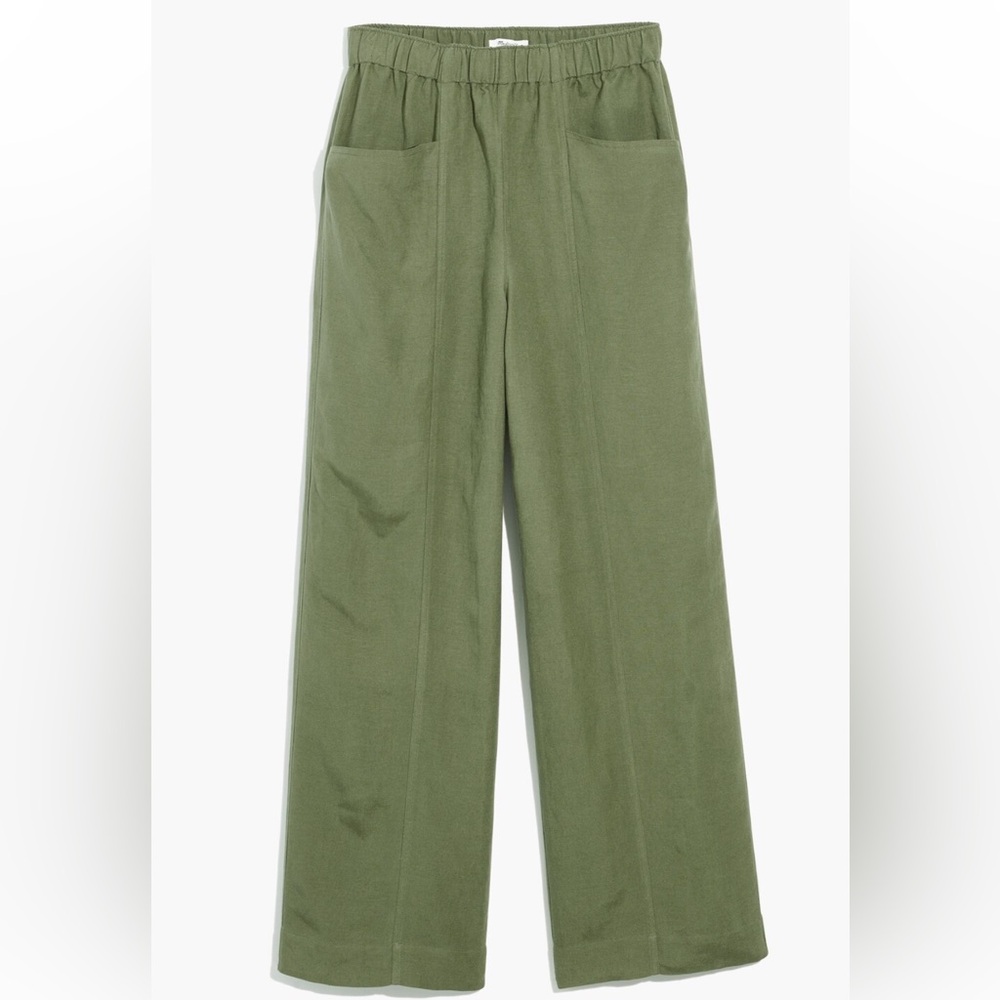 Madewell Linen-Blend Pull-On High-Rise Wide-Leg Pants NWT
